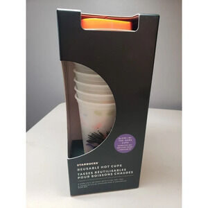 Starbucks Halloween 2022 6 Reusable Glow In The Dark Hot Cups NEW